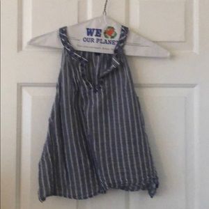 Universal thread cropped blue tank